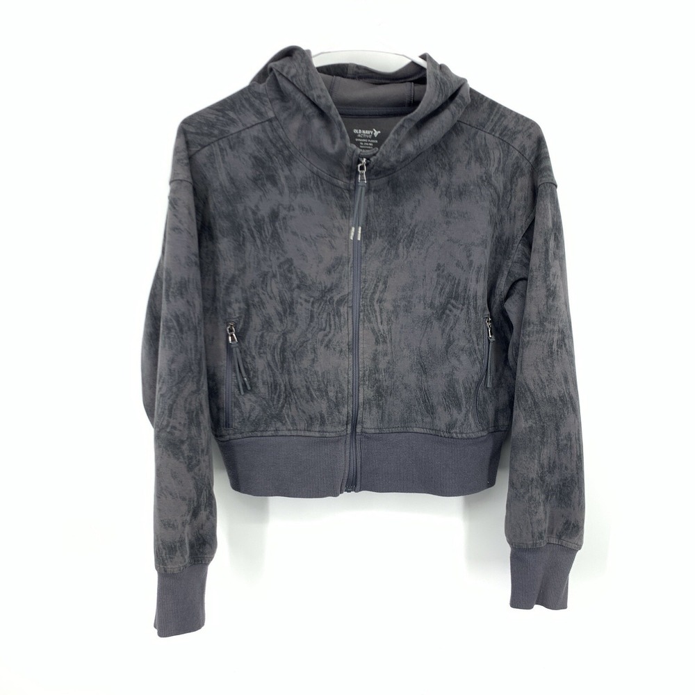 Old Navy Active Kids Size XL 14 16 Sweatshirt Dynamic‎ Fleece Zip Hoodie Gray